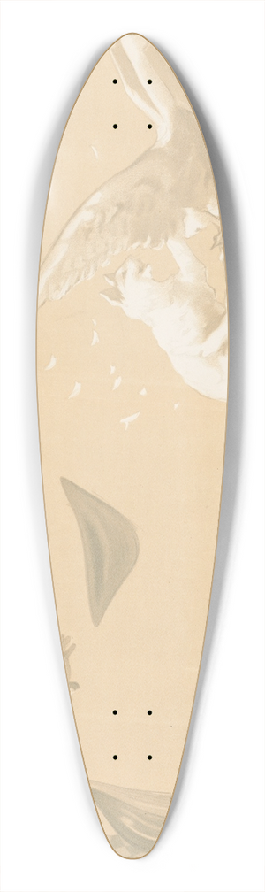 Jean de Paleologue - Child chasing a dog who is chasing a goose 39.3 inch art pintail longboard deck