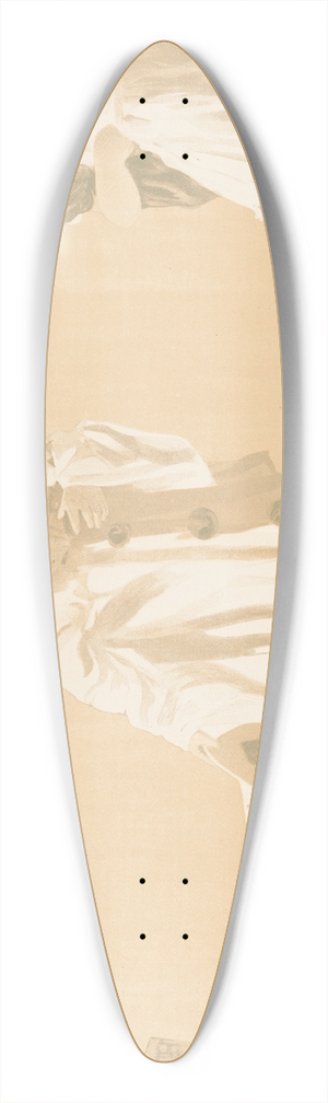 Jean de Paleologue - Clowns saying hi to a girl with a basket 39.3 inch art pintail longboard deck