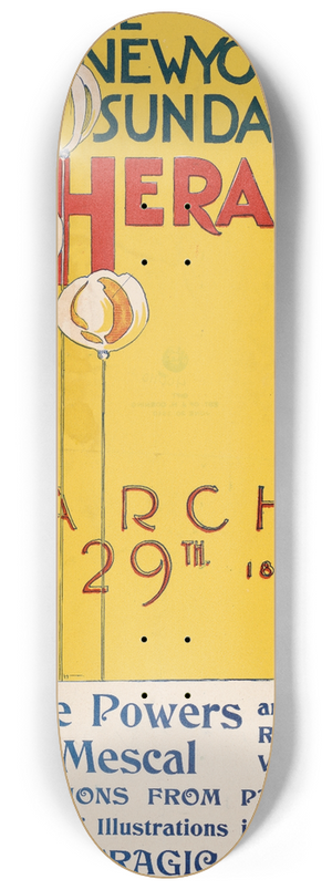 Charles Hubbard Woodbury - The New York Sunday Herald, March 29th 1896 8.25 inch art skate deck Charles Hubbard Woodbury - The New York Sunday Herald, March 29th 1896 8.25 inch art skate deck