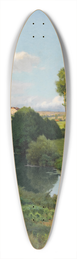 Jean Ferdinand Monchablon - La Saone au bas de Lironcourt, Vosges 39.3 inch art pintail longboard deck