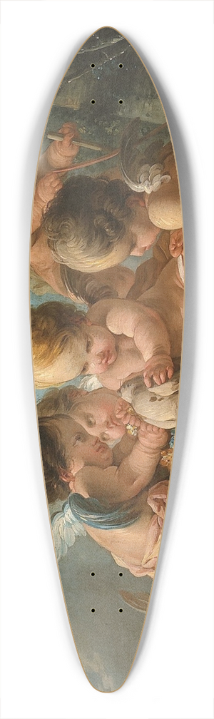 Jean-Franois Clermont - Groupe de six Amours jouant avec un chien 39.3 inch art pintail longboard deck