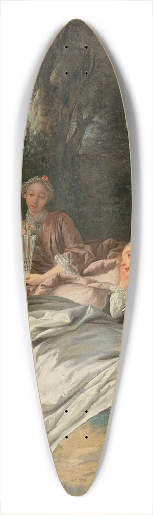 Jean-Franois de Troy - The Reading Party 39.3 inch art pintail longboard deck