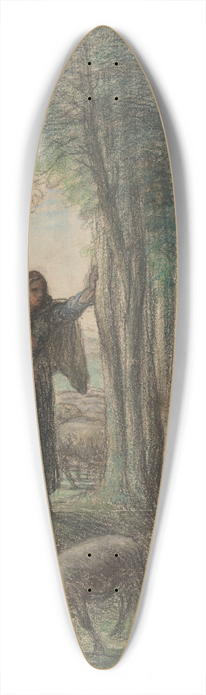 Jean-Franois Millet - A Shepherdess and Her Flock in the Shade of Trees 39.3 inch art pintail longboard deck