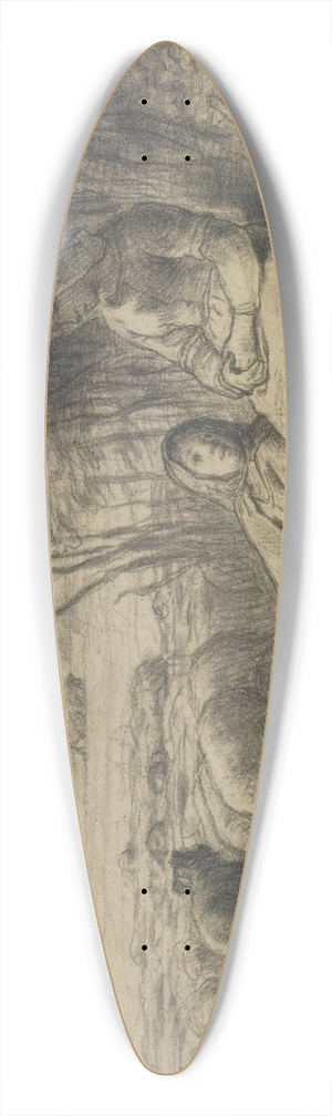 Jean-Franois Millet - Two Shepherdesses and their Flock 39.3 inch art pintail longboard deck
