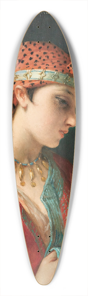 Jean Franois Portaels - Portrait of a young girl with a mask 39.3 inch art pintail longboard deck