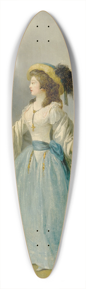 Jean-Frdric Schall - A Lady In a Garden With Her Dog 39.3 inch art pintail longboard deck