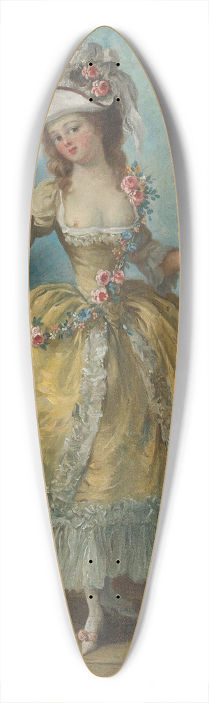 Jean-Frdric Schall - A Young Lady In A Garden, Holding A Garland Of Flowers 39.3 inch art pintail longboard deck