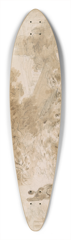 Jean-Honor Fragonard - An Imaginary Italian Garden 39.3 inch art pintail longboard deck