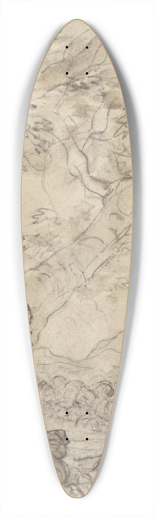 Jean-Honor Fragonard - Don Quixote and Sancho Panza Witness the Attack on Rocinante 39.3 inch art pintail longboard deck Jean-Honor Fragonard - Don Quixote and Sancho Panza Witness the Attack on Rocinante 39.3 inch art pintail longboard deck