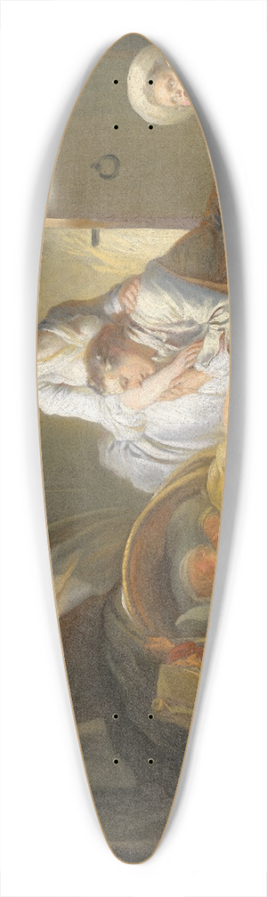 Jean-Honor Fragonard - The Visit to the Nursery 39.3 inch art pintail longboard deck