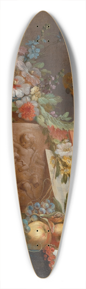 Jean-Jacques Bachelier - Still life with flowers and a violin 39.3 inch art pintail longboard deck