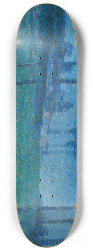 Charles Johann Palmi - Garden Landscape with a stream 8.25 inch art skate deck