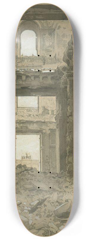 Charles-Joseph Beauverie - Ruines des Tuileries, entre du palais du ct du jardin 8.25 inch art skate deck