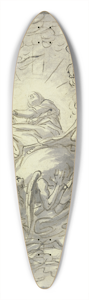 Jean Jouvenet - Himmelfahrt Mari, sie sitzt in einer Glorie und wird von Engeln auf Wolken in die Hhe getragen 39.3 inch art pintail longboard deck