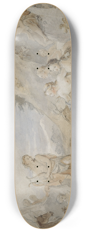 Charles-Joseph Natoire - Orpheus Charming the Nymphs, Dryads, and Animals 8.25 inch art skate deck