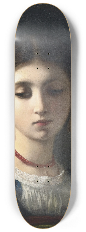 Charles Landelle - Portrait Of A Young Italian Girl 8.25 inch art skate deck