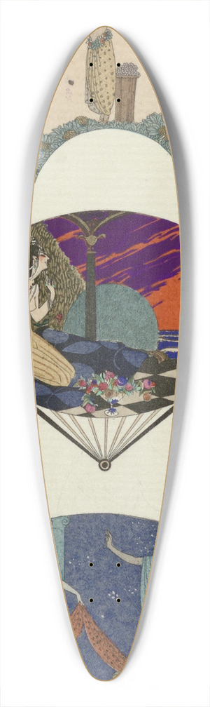 Jeanne Paquin - Eventails de Paquin 39.3 inch art pintail longboard deck