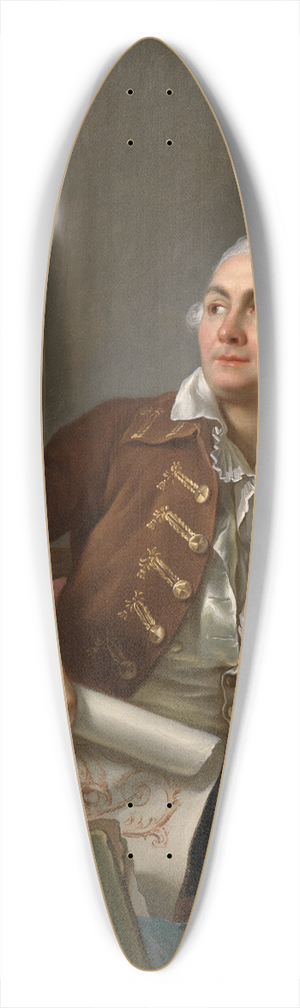 Jean-Simon Berthlemy - Portrait of a gentleman with the bust of Denis Diderot 39.3 inch art pintail longboard deck Jean-Simon Berthlemy - Portrait of a gentleman with the bust of Denis Diderot 39.3 inch art pintail longboard deck