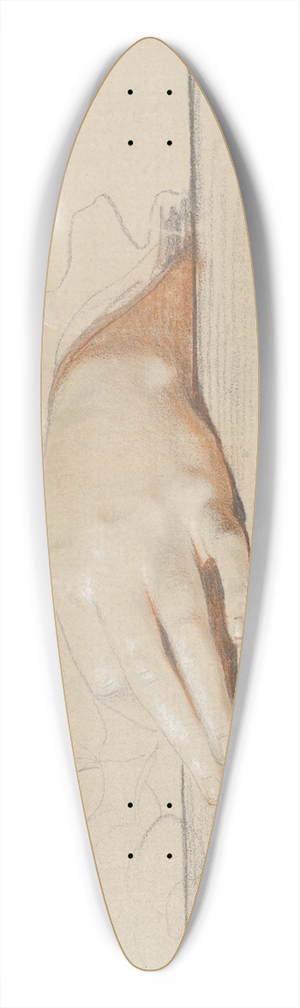 Jens Juel - En venstre hnd hvilende p et bord, holdende en rose 39.3 inch art pintail longboard deck Jens Juel - En venstre hnd hvilende p et bord, holdende en rose 39.3 inch art pintail longboard deck