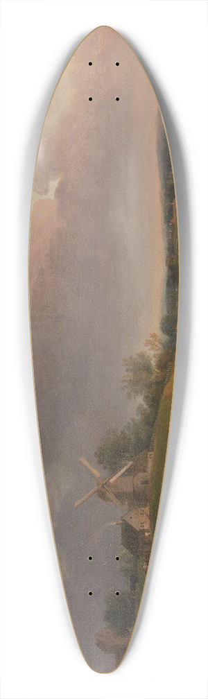 Jens Juel - Landscape with a Church and a Mill 39.3 inch art pintail longboard deck