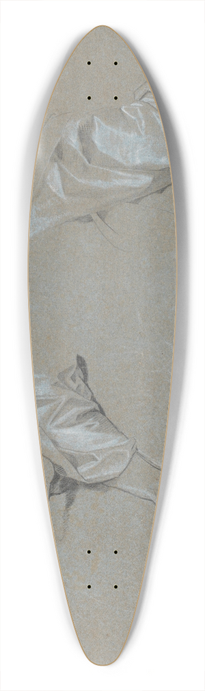 Jens Juel - Studie af silkermer, en hjre hnd med en bog og en profil 39.3 inch art pintail longboard deck Jens Juel - Studie af silkermer, en hjre hnd med en bog og en profil 39.3 inch art pintail longboard deck