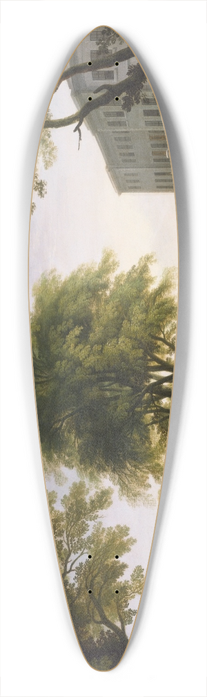 Jeremiah Hodges Mulcahy - A Landscape with Curragh Chase, County Limerick 39.3 inch art pintail longboard deck