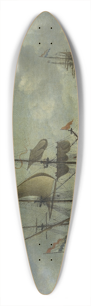 Jeronymus van Diest II - The Arrival of the Royal Charles 39.3 inch art pintail longboard deck