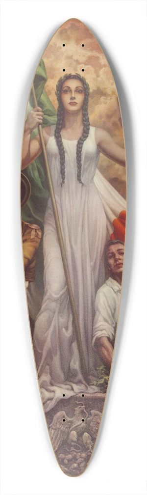 Jess Helguera - Patria Mexicana 39.3 inch art pintail longboard deck