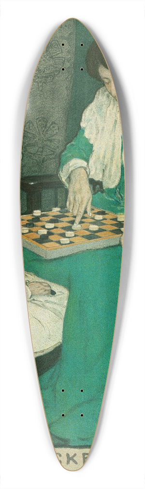 Jessie Willcox Smith - Checkers 39.3 inch art pintail longboard deck