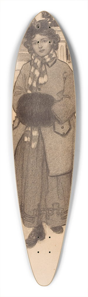 Jessie Willcox Smith - Young Girl with Muff 39.3 inch art pintail longboard deck