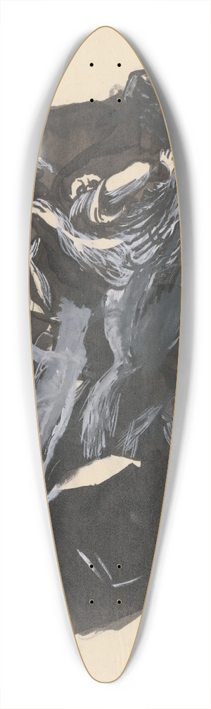 Jn Novk - Figurlna kompozcia 2 39.3 inch art pintail longboard deck