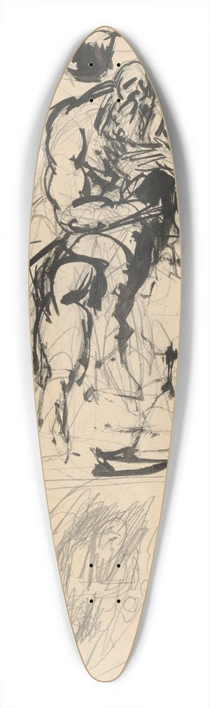 Jn Novk - Man with a Long Beard 39.3 inch art pintail longboard deck