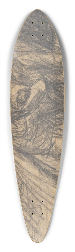 Jn Novk - Mourning Woman 39.3 inch art pintail longboard deck