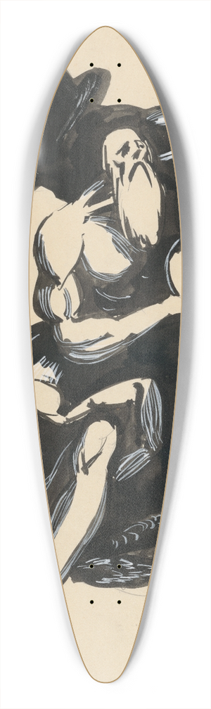 Jn Novk - Saint with a Fish 39.3 inch art pintail longboard deck