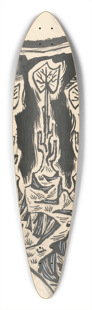 Jn Novk - Slovaciklny heraldick motv (lipov kvety ako Golgota) 39.3 inch art pintail longboard deck