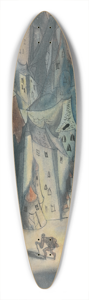 Jn Novk - Study for a Slovak Fairytale I 39.3 inch art pintail longboard deck