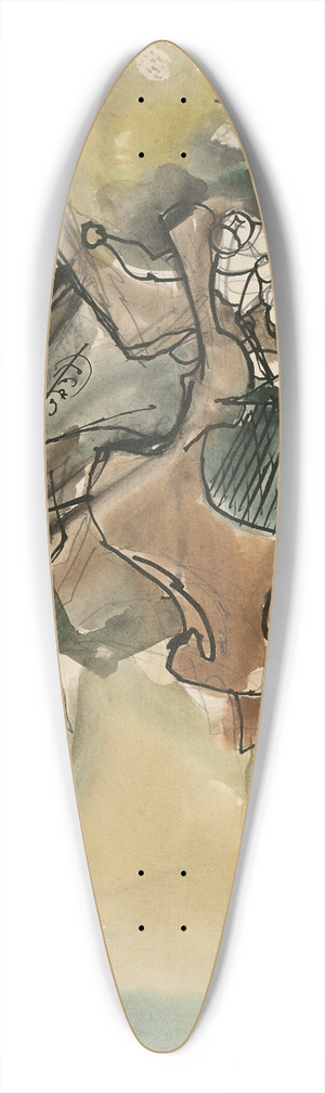 Jn Novk - Study for a Slovak Fairytale III 39.3 inch art pintail longboard deck