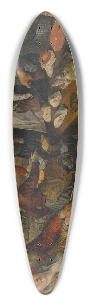 Joachim Beuckelaer - Fish Market with Ecce Homo 39.3 inch art pintail longboard deck Joachim Beuckelaer - Fish Market with Ecce Homo 39.3 inch art pintail longboard deck