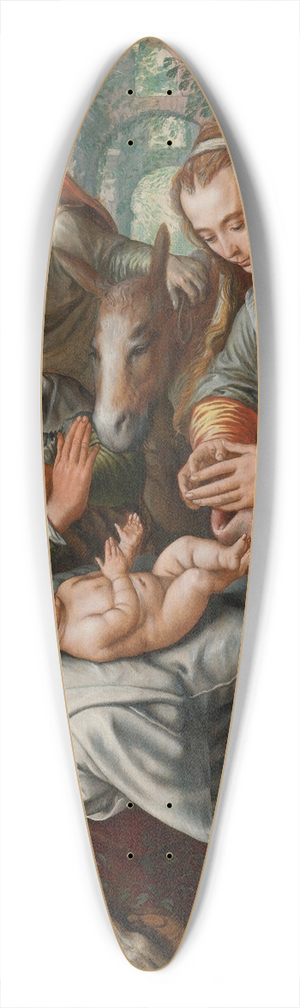 Joachim Beuckelaer - The Adoration Of The Shepherds 39.3 inch art pintail longboard deck Joachim Beuckelaer - The Adoration Of The Shepherds 39.3 inch art pintail longboard deck