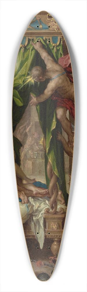 Joachim Wtewael - Mars and Venus Surprised By Vulcan 39.3 inch art pintail longboard deck Joachim Wtewael - Mars and Venus Surprised By Vulcan 39.3 inch art pintail longboard deck