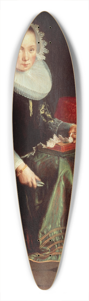 Joachim Wtewael - Portrait Of Eva Wtewael (1607-1635) 39.3 inch art pintail longboard deck