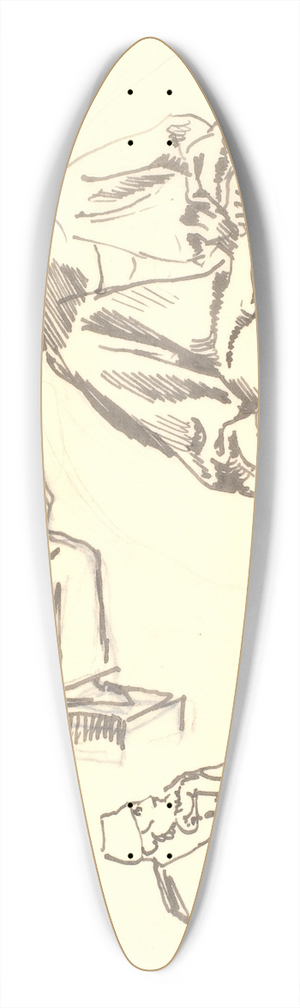 Joakim Skovgaard - Tre studier af siddende, skgget mand. Saul 39.3 inch art pintail longboard deck