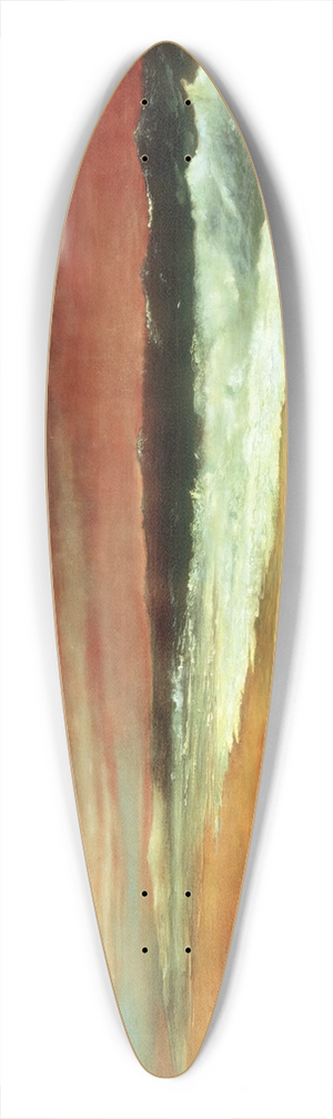 Joaqun Clausell - Late Afternoon by the Sea (The Red Wave) 39.3 inch art pintail longboard deck