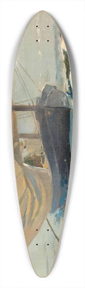 Joaqun Sorolla - Barcas En La Playa (FishingBoats On The Beach,Valencia) 39.3 inch art pintail longboard deck
