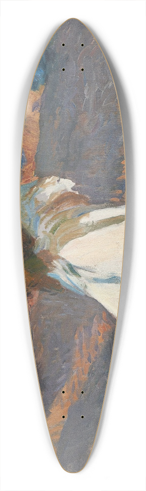 Joaqun Sorolla - Recogiendo la vela, playa de Valencia (gathering the sail, Valencia beach) 39.3 inch art pintail longboard deck