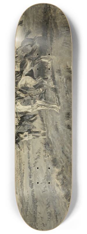 Charles Marion Russell - Before The White Man Came (Indian Game Hunt) 8.25 inch art skate deck