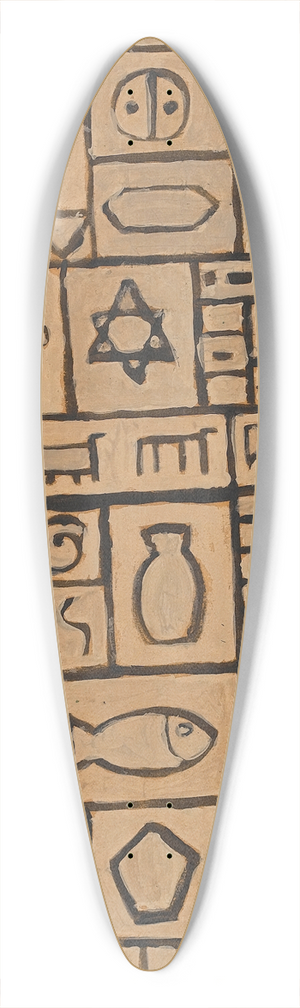 Joaqun Torres-Garca - Abstract design 39.3 inch art pintail longboard deck