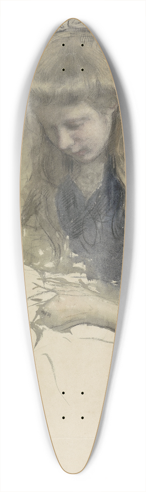 Johan Antonie de Jonge - Studie van een handwerkend meisje in matrozenjurk 39.3 inch art pintail longboard deck Johan Antonie de Jonge - Studie van een handwerkend meisje in matrozenjurk 39.3 inch art pintail longboard deck