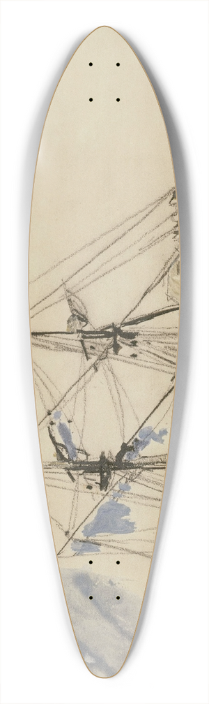 Johan Barthold Jongkind - Bateau  voile accost 39.3 inch art pintail longboard deck