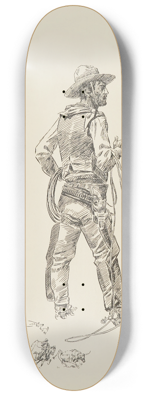 Charles Marion Russell - The Cowboy 8.25 inch art skate deck